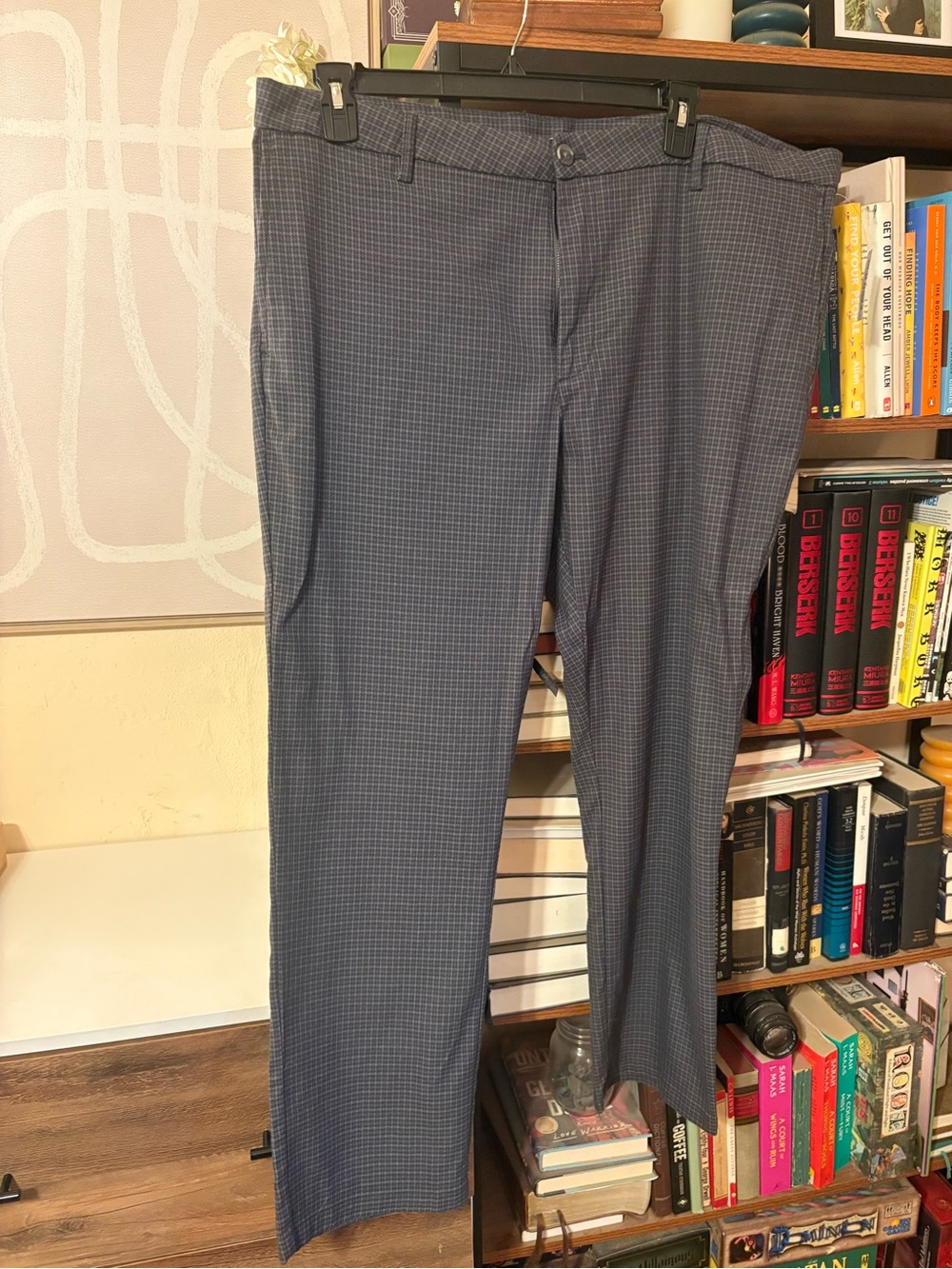 Old Navy Men's Blue Micro-Check Dress Pants